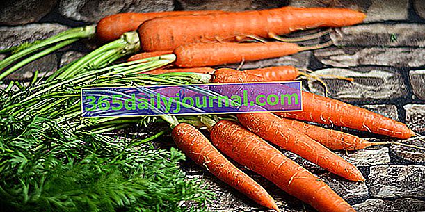 Zanahoria (Daucus carota), tubérculo rico en caroteno